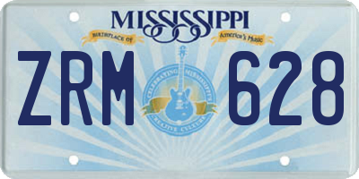 MS license plate ZRM628