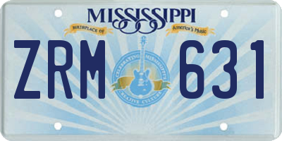 MS license plate ZRM631