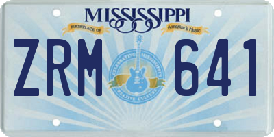 MS license plate ZRM641