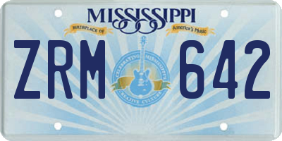 MS license plate ZRM642