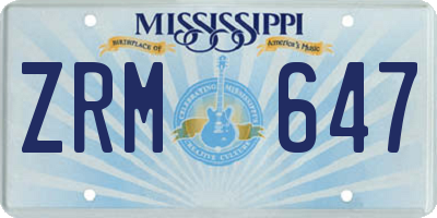MS license plate ZRM647