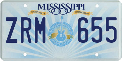 MS license plate ZRM655