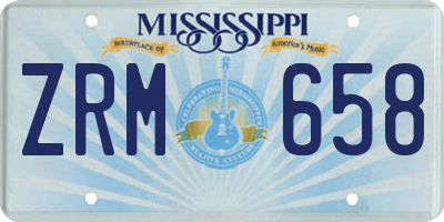 MS license plate ZRM658
