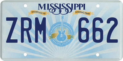 MS license plate ZRM662