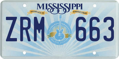 MS license plate ZRM663