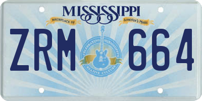 MS license plate ZRM664