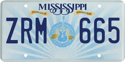 MS license plate ZRM665