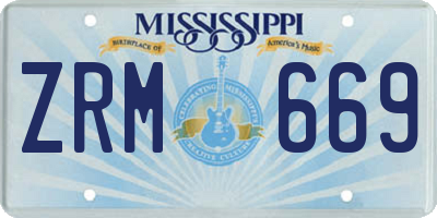 MS license plate ZRM669