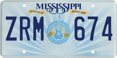 MS license plate ZRM674