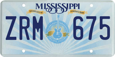 MS license plate ZRM675