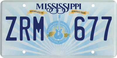MS license plate ZRM677