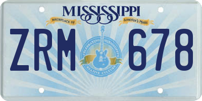 MS license plate ZRM678