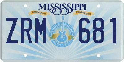 MS license plate ZRM681