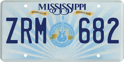MS license plate ZRM682
