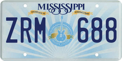 MS license plate ZRM688