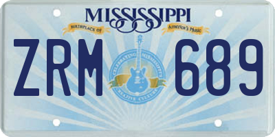 MS license plate ZRM689