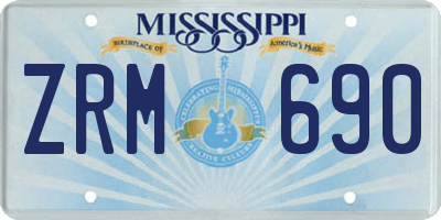 MS license plate ZRM690