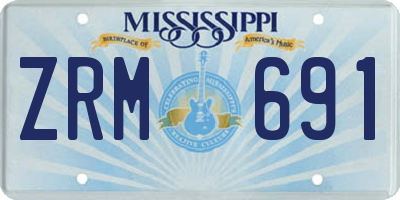 MS license plate ZRM691