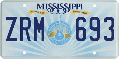 MS license plate ZRM693
