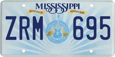 MS license plate ZRM695