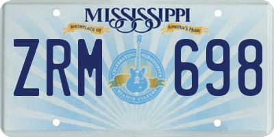 MS license plate ZRM698