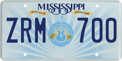 MS license plate ZRM700