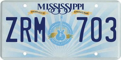MS license plate ZRM703