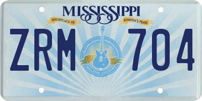 MS license plate ZRM704