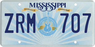 MS license plate ZRM707