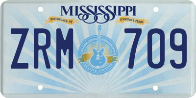 MS license plate ZRM709