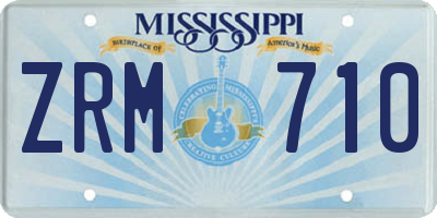 MS license plate ZRM710
