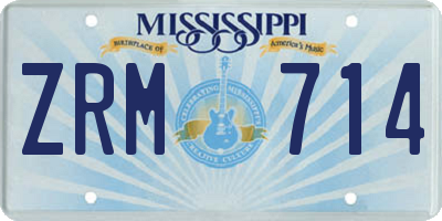 MS license plate ZRM714