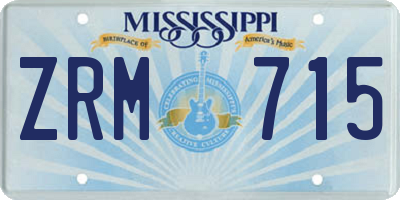 MS license plate ZRM715