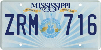 MS license plate ZRM716