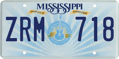 MS license plate ZRM718