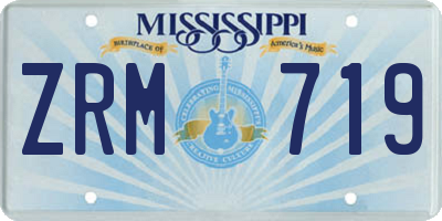 MS license plate ZRM719