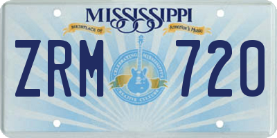 MS license plate ZRM720