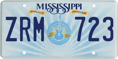 MS license plate ZRM723