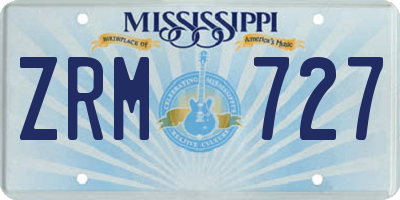MS license plate ZRM727
