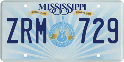 MS license plate ZRM729