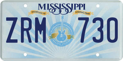 MS license plate ZRM730