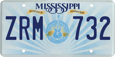 MS license plate ZRM732