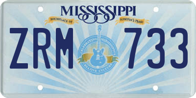 MS license plate ZRM733