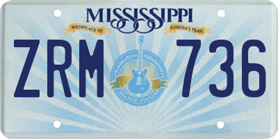 MS license plate ZRM736