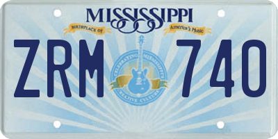 MS license plate ZRM740