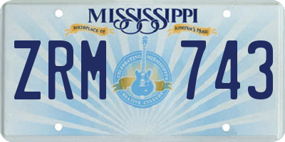 MS license plate ZRM743