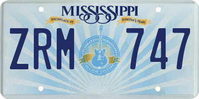 MS license plate ZRM747