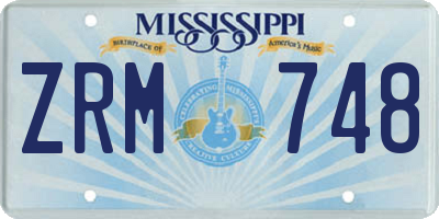 MS license plate ZRM748