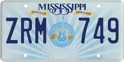 MS license plate ZRM749