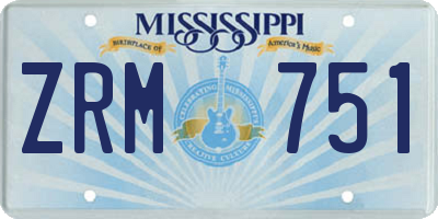MS license plate ZRM751